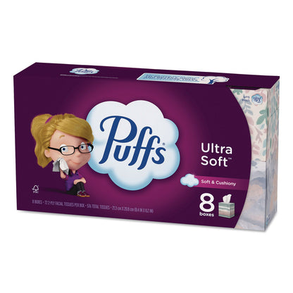 Puffs® Ultra Soft Facial Tissue, 2-Ply, White, 72 Sheets/Box, 8 Boxes/Pack (PGC61971)