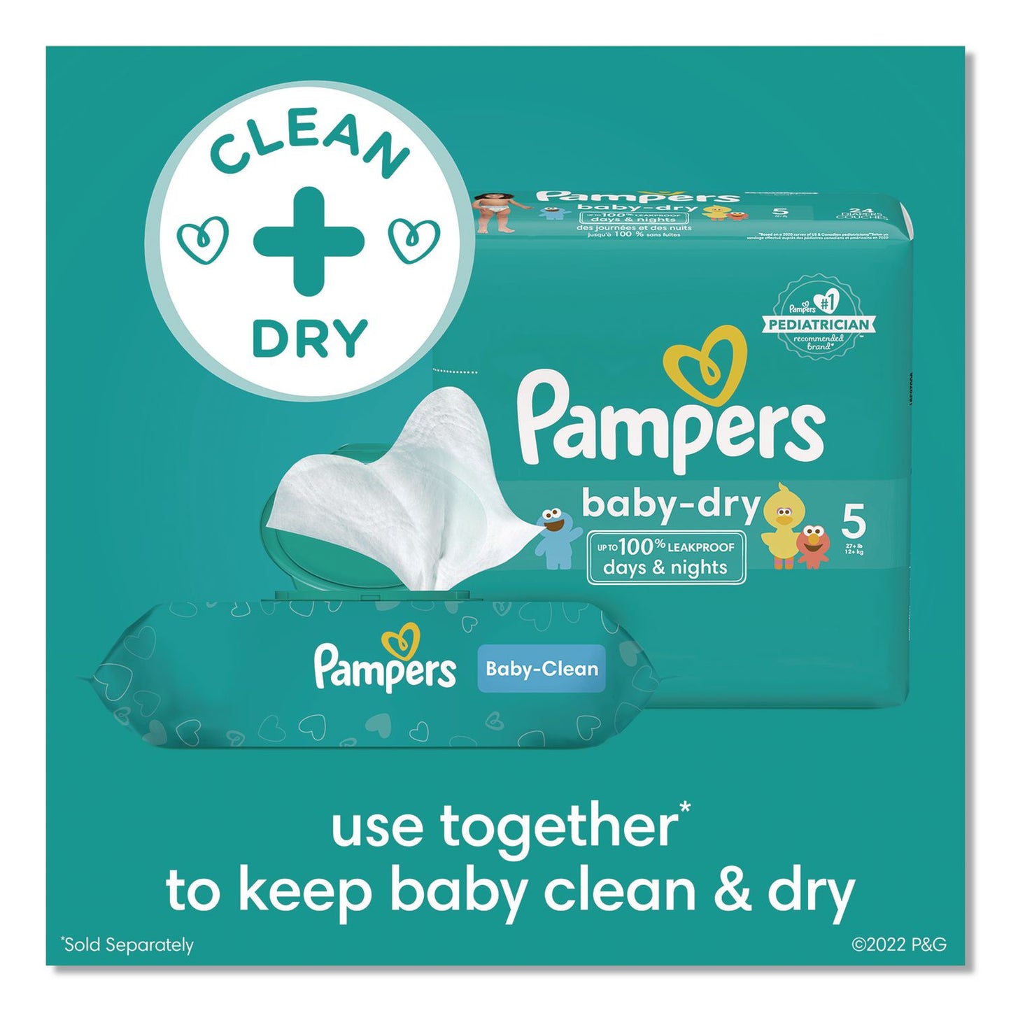 Pampers® Baby-Clean Wipes, 6.7 x 7, Baby Fresh, White, 72 Wipes/Pack, 6 Packs/Carton (PGC73278)