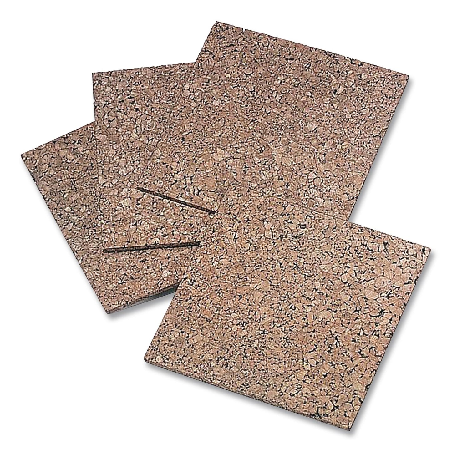 Quartet® Cork Bulletin Board Tiles, 1 ft x 1 ft, Brown Surface, Frameless, 4/Pack (QRT102)