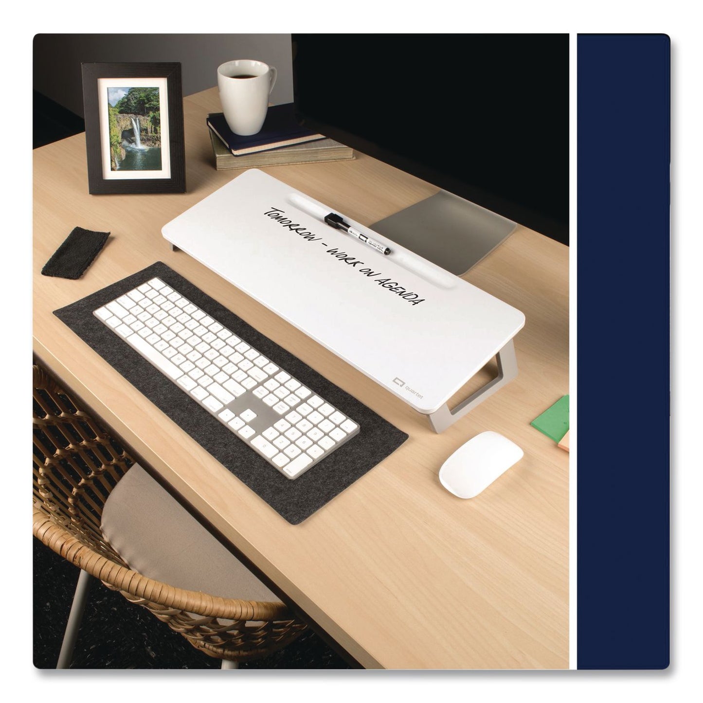 Quartet® Magnetic Steel Dry Erase Desktop Computer Pad, 21 x 7.75, White Surface (QRTQ090F01R)