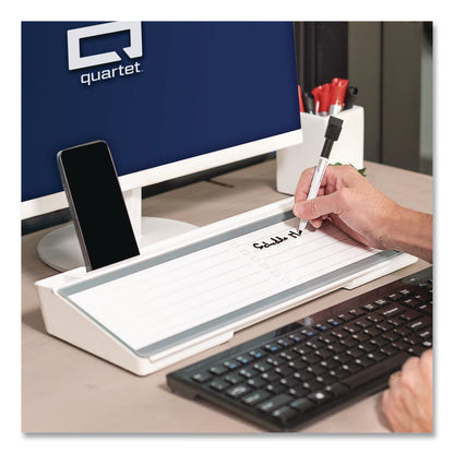 Quartet® Flip-Top Glass Dry Erase Desktop Pad, 18 x 6, White Surface (QRTQ090F04R)