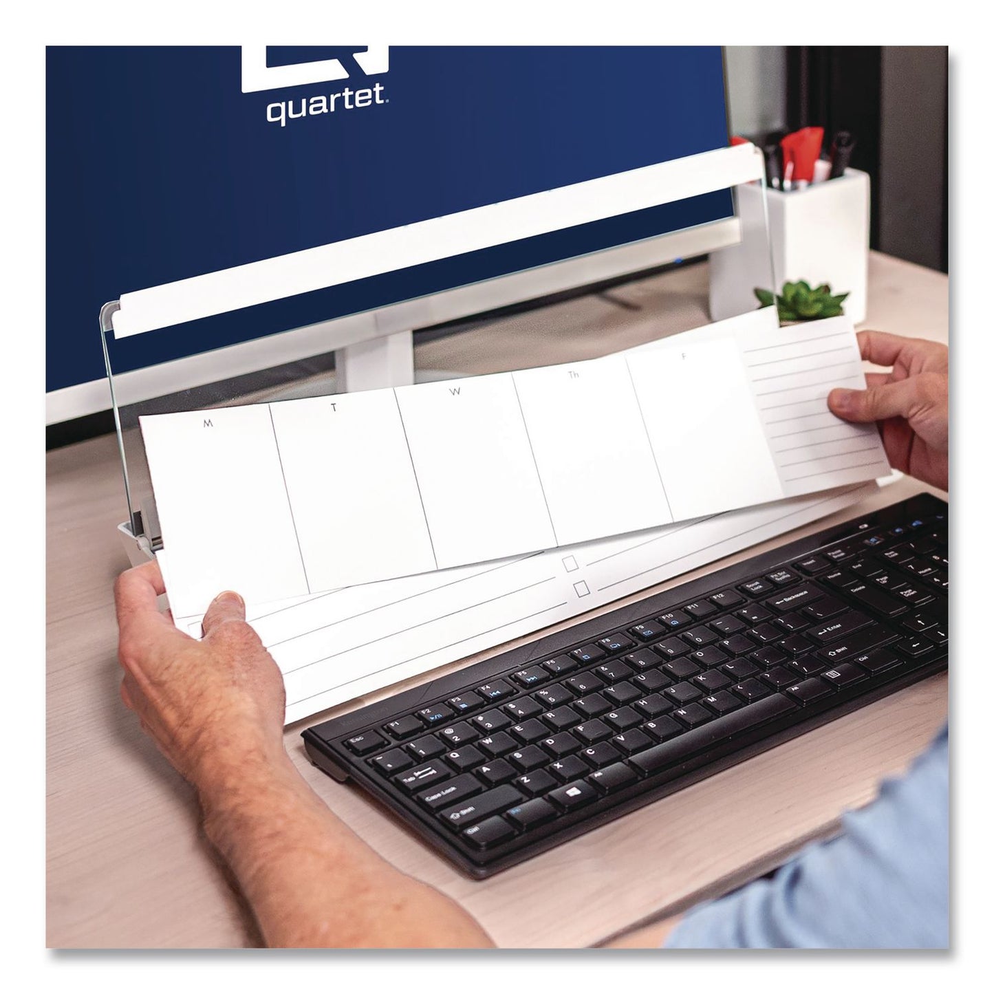 Quartet® Flip-Top Glass Dry Erase Desktop Pad, 18 x 6, White Surface (QRTQ090F04R)