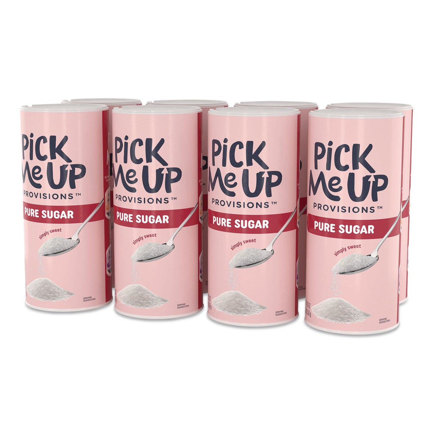 Pick Me Up Provisions™ Pure Sugar, 22 oz Canister, 8/Pack (PIEPM62430)