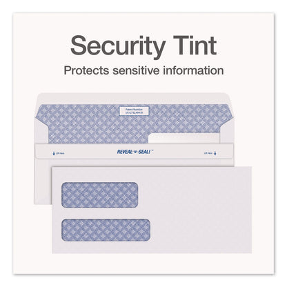 Quality Park™ Reveal-N-Seal Envelope, Security Tint, #10, Commercial Flap, Self-Adhesive Closure, 4.13 x 9.5, White, 500/Box (QUA1014438)
