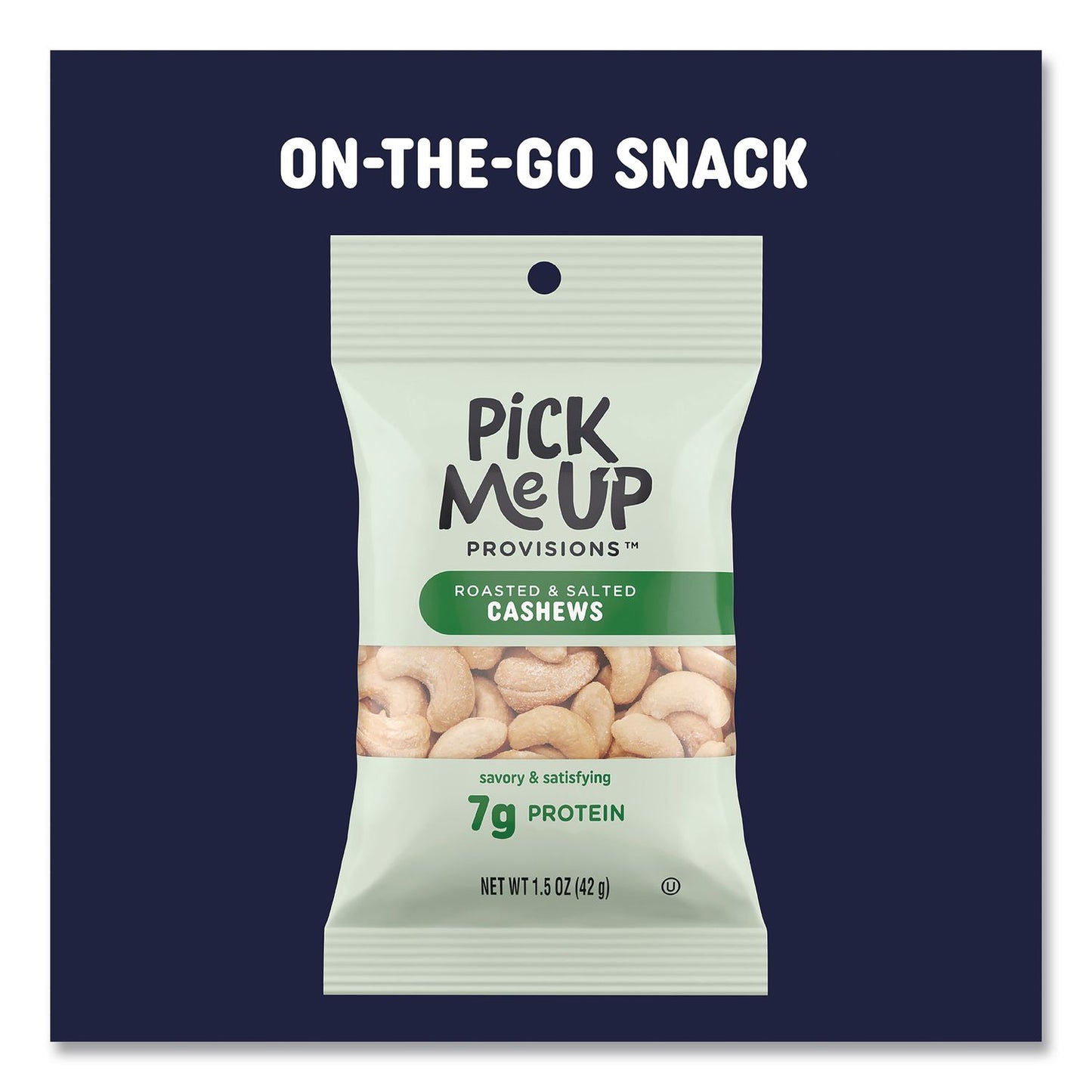 Pick Me Up Provisions™ Roasted and Salted Cashews, 1.5 oz Pouch, 36/Box (PIEPM62981)