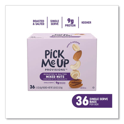 Pick Me Up Provisions™ Roasted and Salted Mixed Nuts, 1.5 oz Pouch, 36/Box (PIEPM62982)