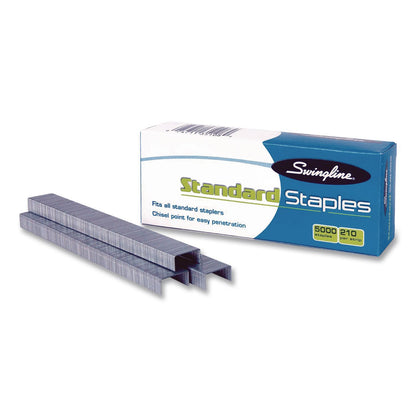Swingline® Standard Staples, 0.25" Leg, Steel, 5,000/Box, 100 Boxes/Carton (SWI35108CT)