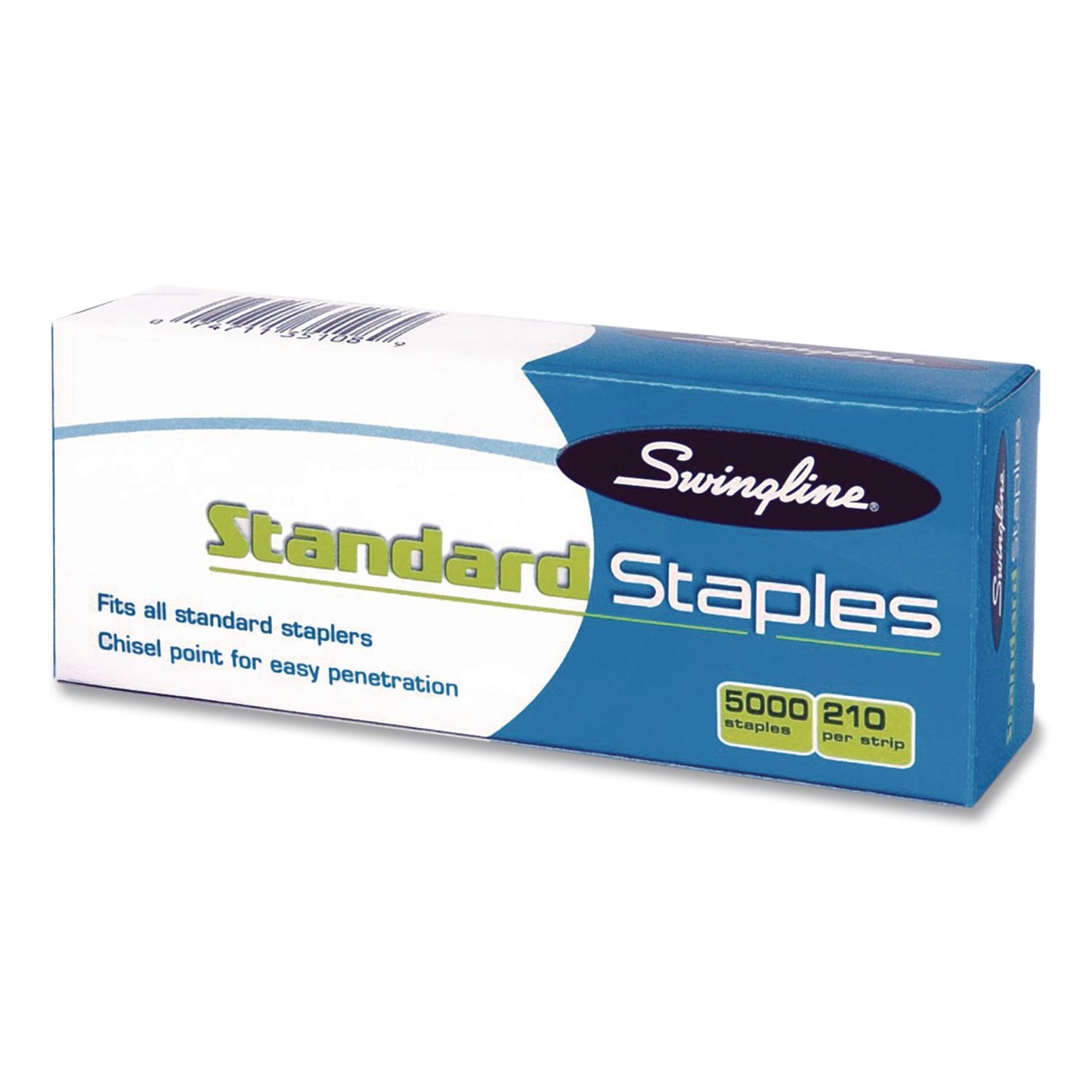 Swingline® Standard Staples, 0.25" Leg, Steel, 5,000/Box, 100 Boxes/Carton (SWI35108CT)