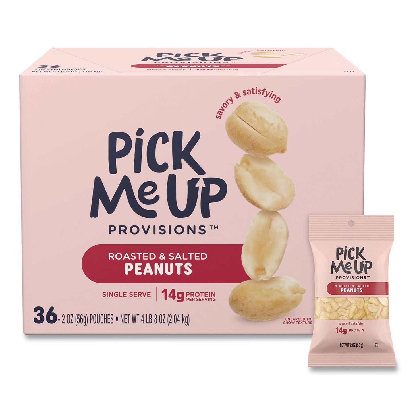 Pick Me Up Provisions™ Roasted and Salted Peanuts, 2 oz Pouch, 36/Box (PIEPM62983)