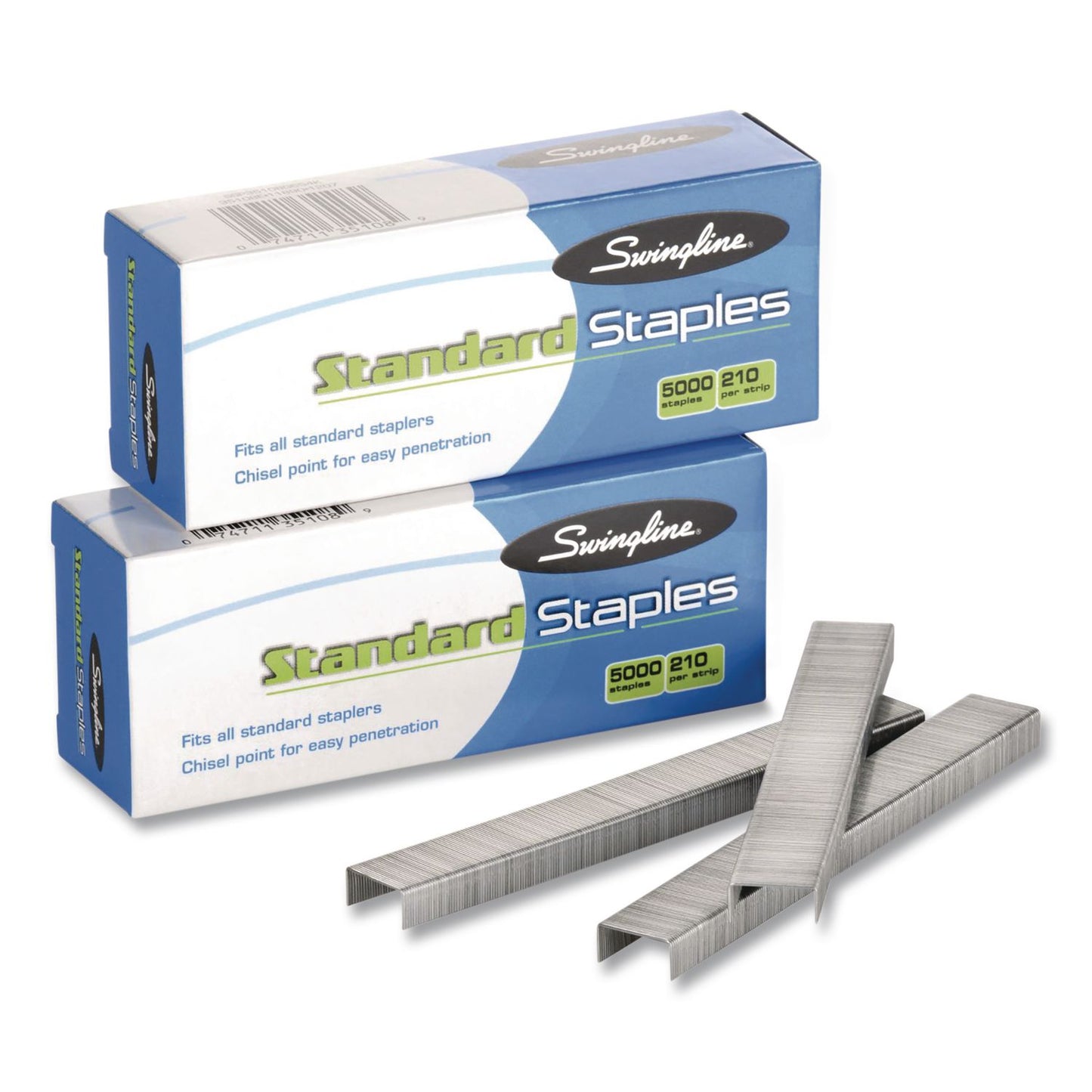 Swingline® Standard Staples, 0.25" Leg, Steel, 5,000/Box, 100 Boxes/Carton (SWI35108CT)