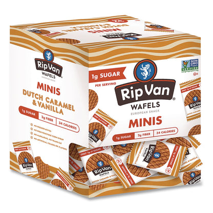 Rip Van® Minis Dutch Caramel and Vanilla Wafels, 0.28 oz Packet, 32/Box (RIPRVW00891)