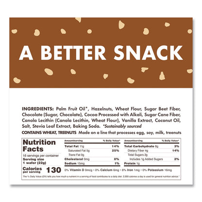 Rip Van® Wafers, Chocolate Hazelnut, 0.78 oz Packet, 16/Box (RIPRVW70519)