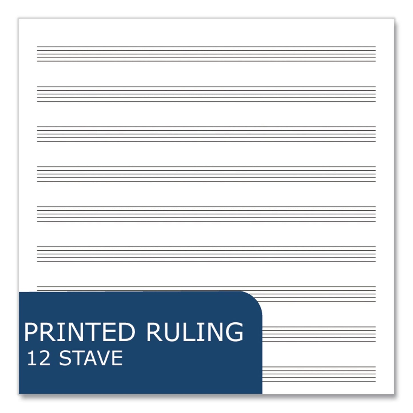 Roaring Spring® Music Notebook, Music Transcription Format: 12 Staves, White Cover, (32) 11 x 8.5 Sheets (ROA15009)