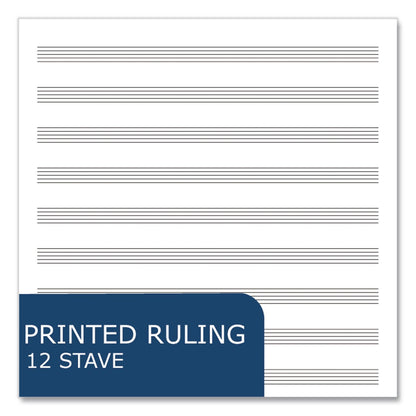 Roaring Spring® Music Notebook, Music Transcription Format: 12 Staves, White Cover, (32) 11 x 8.5 Sheets (ROA15009)