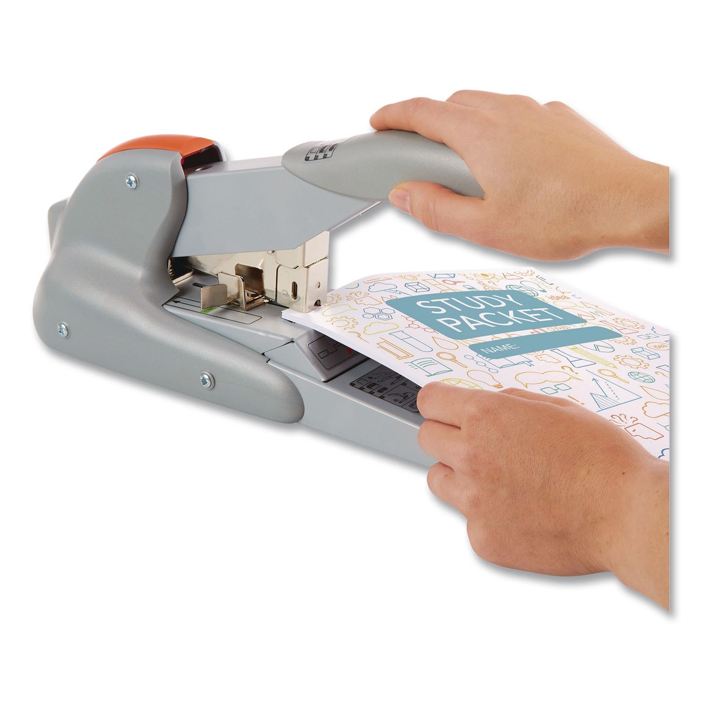 Rapid® DUAX Heavy-Duty Stapler, 20 to 170 Sheet Capacity, Silver/Orange (RPD73338)