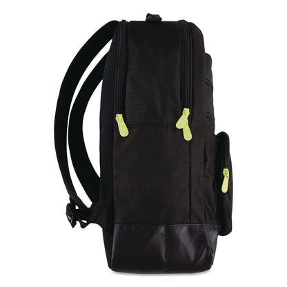 3BRAND Russell Wilson Nike Pro Laptop Backpack, Fits Devices Up to 17", 13 x 7 x 19, Black/Green (THB9AT047023)