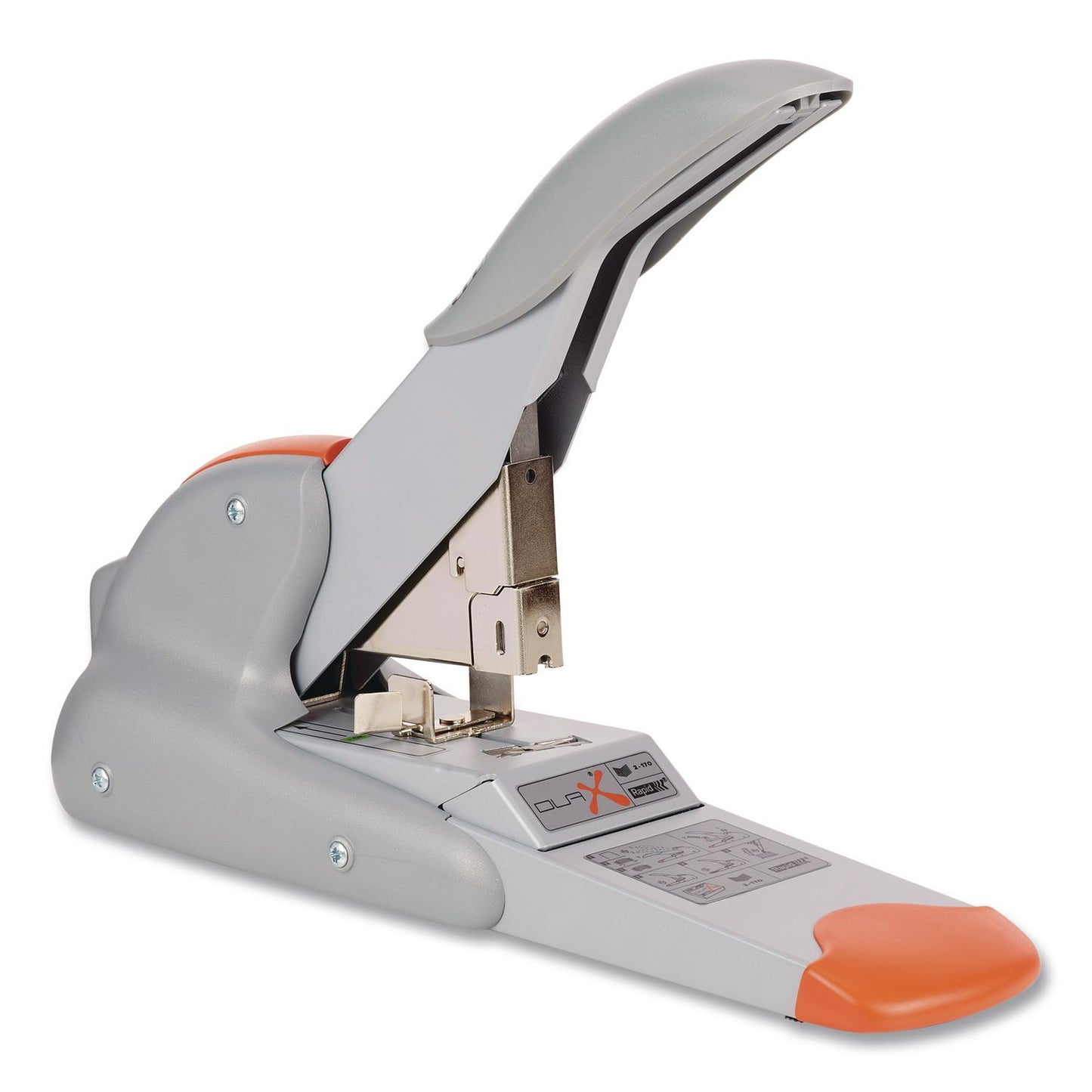 Rapid® DUAX Heavy-Duty Stapler, 20 to 170 Sheet Capacity, Silver/Orange (RPD73338)