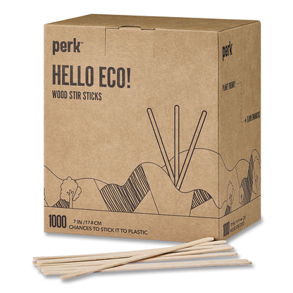 Perk™ Wood Stirrer, 7", 1,000/Pack (PRKPK62345)
