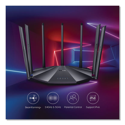 Tenda AC23 AC2100 Dual-Band Gigabit Wireless Router, 4 Ports, Dual-Band 2.4 GHz/5 GHz (TNDAC23)