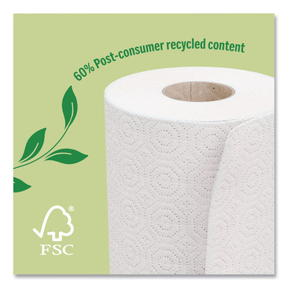 Perk™ Eco Recycled Paper Towels, 2-Ply, 11 x 5.9, White, 156 Sheets/Roll, 8 Rolls/Pack (PRKPK63227)