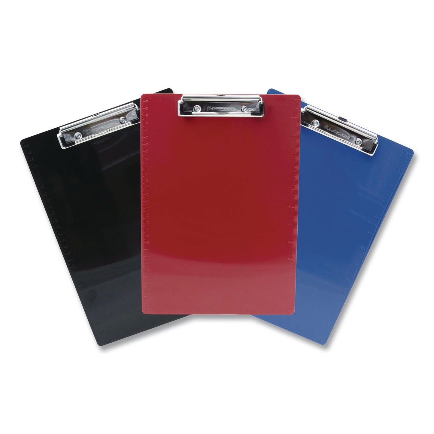 Saunders Recycled Plastic Clipboard, 0.5" Clip Capacity, 8.5 x 11 Sheets, Assorted Colors, 3/Pack (SAU2260130014)