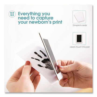 pearhead® Babyprints Clean-Touch Ink Pad, Newborn Size Accommodates Hand/Feet Up to 2.25" x 3.5", Clean-Touch Ink Pad/(2) Imprint Cards (PEH00007)