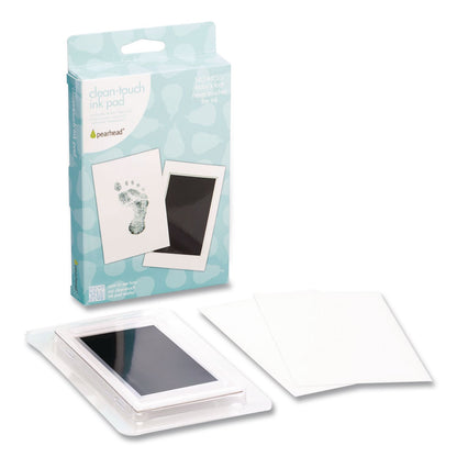 pearhead® Babyprints Clean-Touch Ink Pad, Newborn Size Accommodates Hand/Feet Up to 2.25" x 3.5", Clean-Touch Ink Pad/(2) Imprint Cards (PEH00007)
