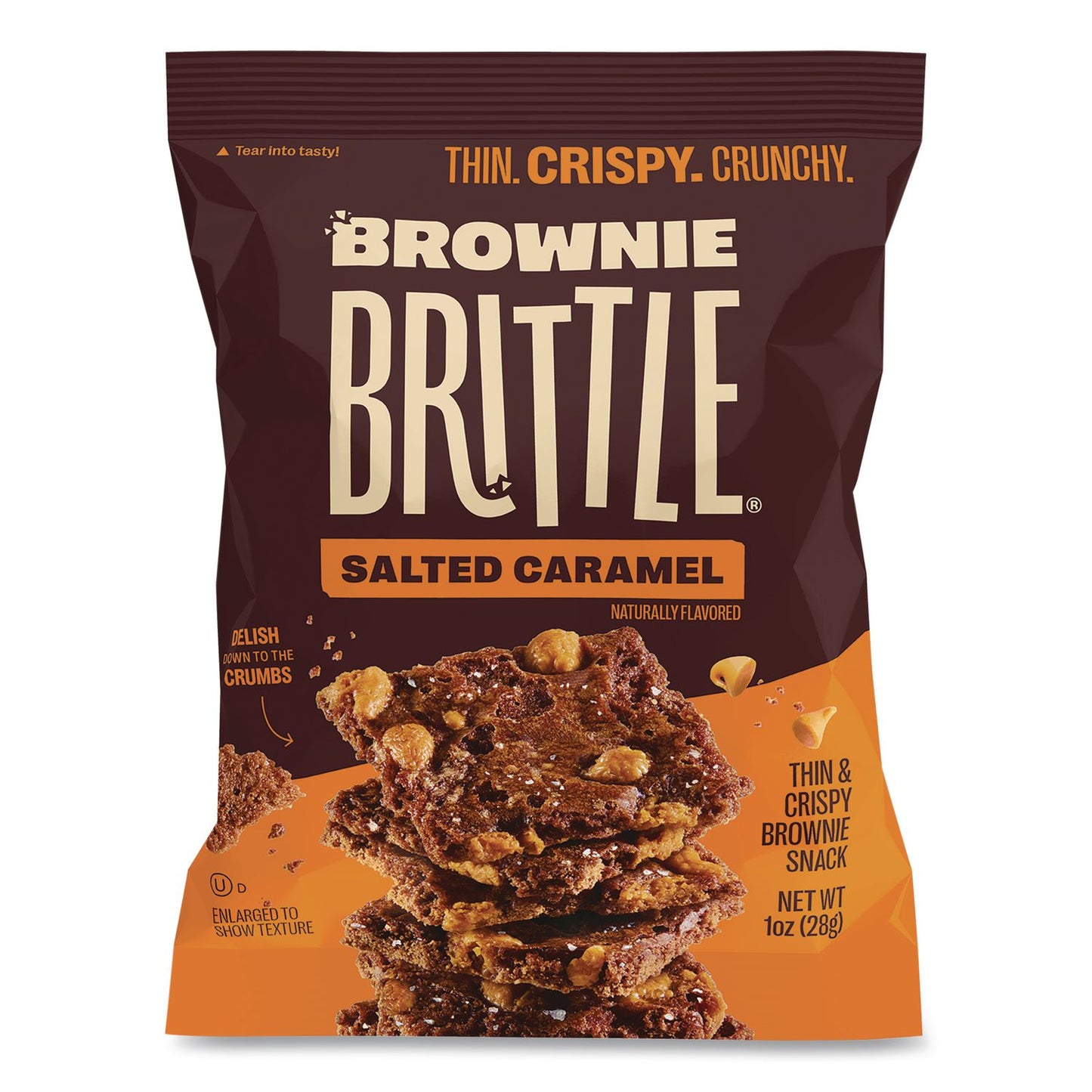 Sheila G’s™ Brownie Brittle™ Crunchy Brownie Snack Variety Pack, Chocolate Chip and Salted Caramel, 2 oz Bag, 20/Carton (SHAKAR01416)