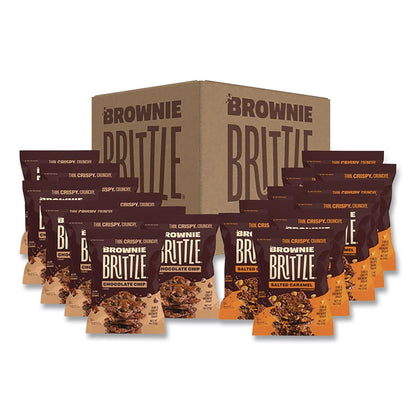 Sheila G’s™ Brownie Brittle™ Crunchy Brownie Snack Variety Pack, Chocolate Chip and Salted Caramel, 2 oz Bag, 20/Carton (SHAKAR01416)