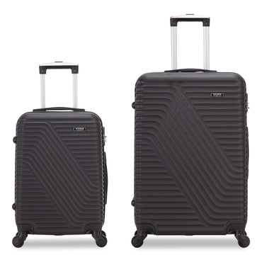 TUCCI VOYAGE Vertice ABS 2-Piece Luggage Set, Black (TUIV000102PCBLK)