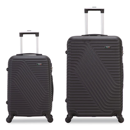 TUCCI VOYAGE Vertice ABS 2-Piece Luggage Set, Black (TUIV000102PCBLK)