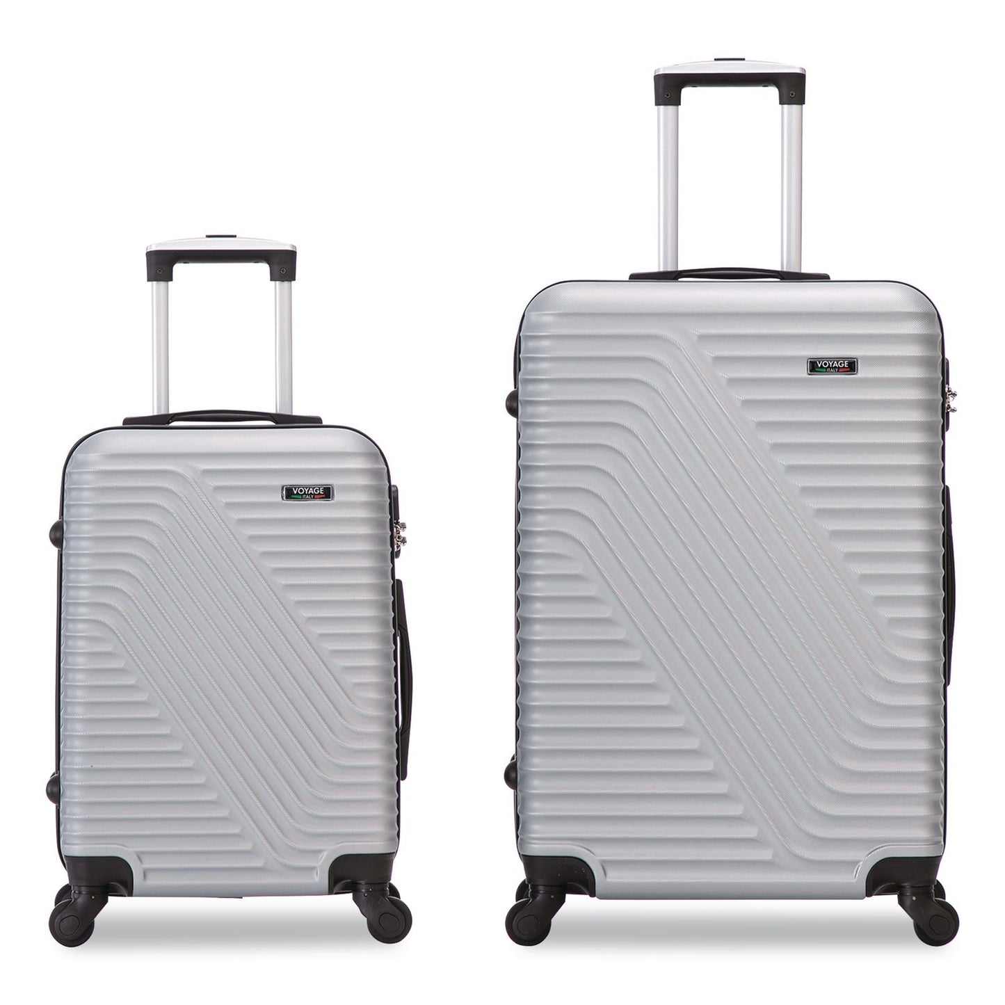 TUCCI VOYAGE Vertice ABS 2-Piece Luggage Set, Silver (TUIV000102PCSLV)