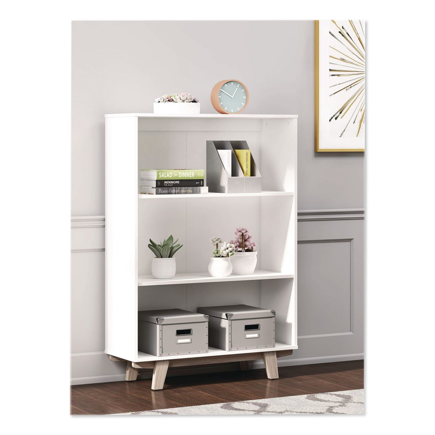 Thomasville® Whitney Bookcase, Three Shelves, 31.75w x 14d x 48.25h, White (TVFSPLSWHBKTV)