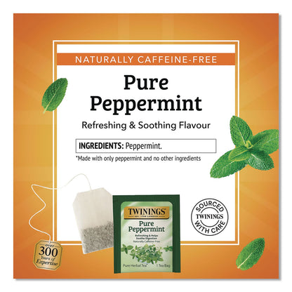 TWININGS® Tea Bags, Pure Peppermint, 0.07 oz Tea Bag, 50/Box (TWGTNA53650)