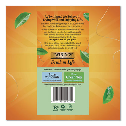 TWININGS® Tea Bags, Pure Peppermint, 0.07 oz Tea Bag, 50/Box (TWGTNA53650)