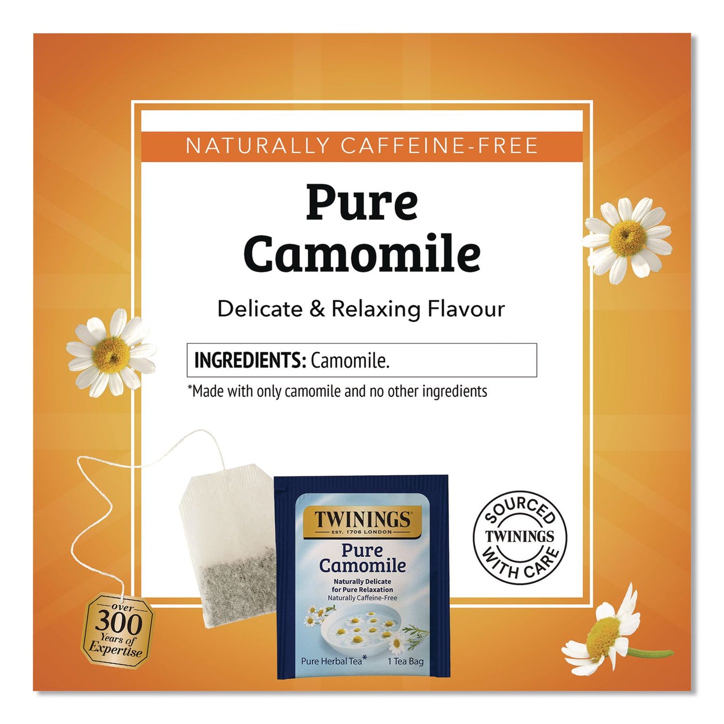 TWININGS® Tea Bags, Pure Camomile, 0.05 oz Tea Bag, 50/Box (TWGTNA53651)