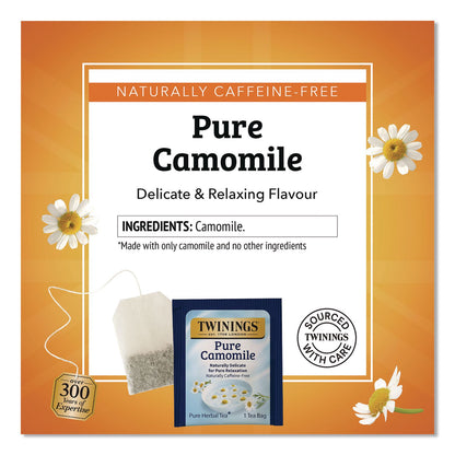 TWININGS® Tea Bags, Pure Camomile, 0.05 oz Tea Bag, 50/Box (TWGTNA53651)