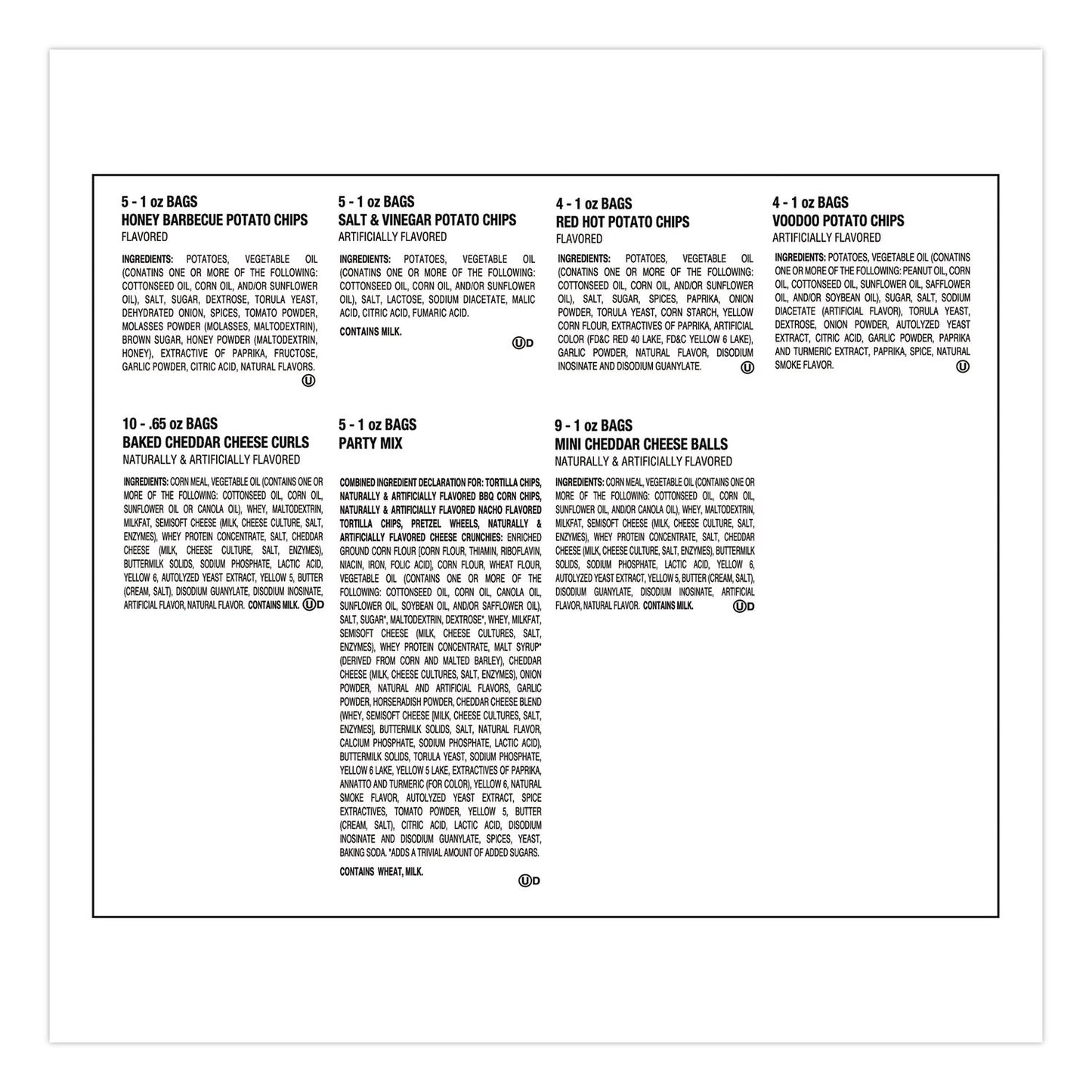 Utz® Flavor Lovers Variety Pack, Assorted Flavors, 42/Carton (UTZUQF35231)