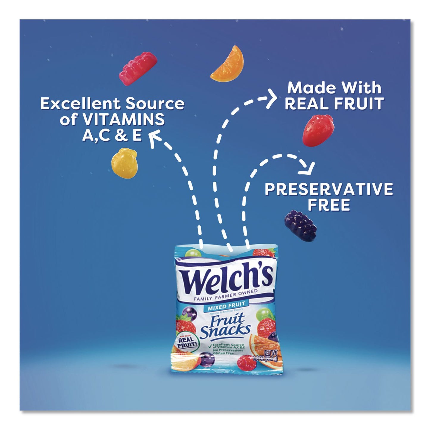 Welch's® Mixed Fruit Snacks Club Size, 0.8 oz Packet, 66/Box (WEL24328406)