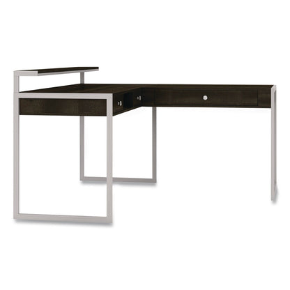 Whalen® Asherton L-Shaped Corner Desk, 60" x 60" x 35.88" (Left) and 30" (Right), Fawn Aged Oak/Titanium (WHLSPUSASHD)