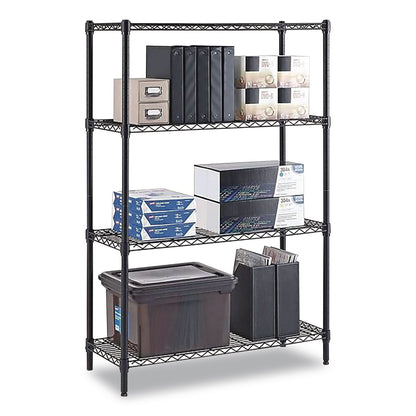 Whalen® 4-Shelf Wire Shelving Unit, 36w x 14d x 54h, Black (WHLWS1436544B)