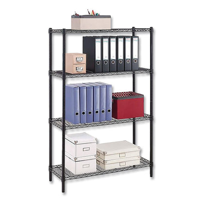 Whalen® 4-Shelf Wire Shelving Unit, 36w x 14d x 54h, Black (WHLWS1436544B)