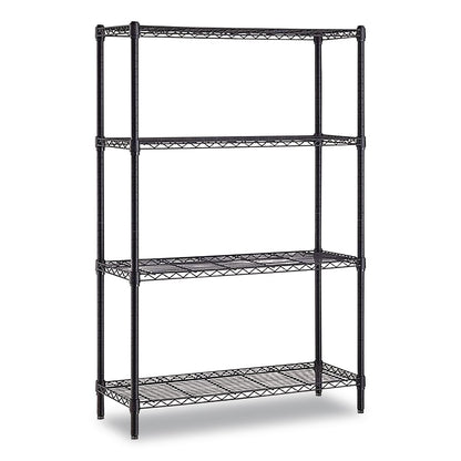 Whalen® 4-Shelf Wire Shelving Unit, 36w x 14d x 54h, Black (WHLWS1436544B)