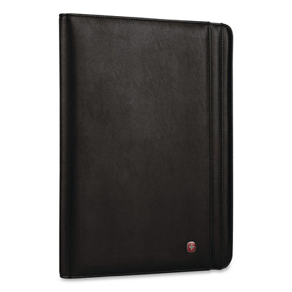 Wenger® Merit Vinyl Padfolio, 8.5 x 11 Pad, 10.2 x 13, Open Style Closure, Black (WNG601388)