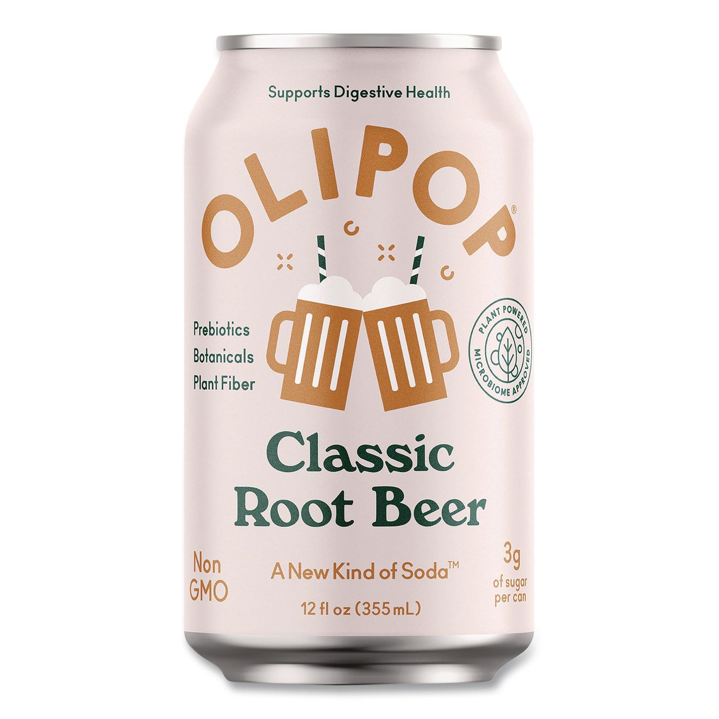OLIPOP® Prebiotic Soda, Root Beer, 12 oz Can, 12/Carton (OLPICO70288)