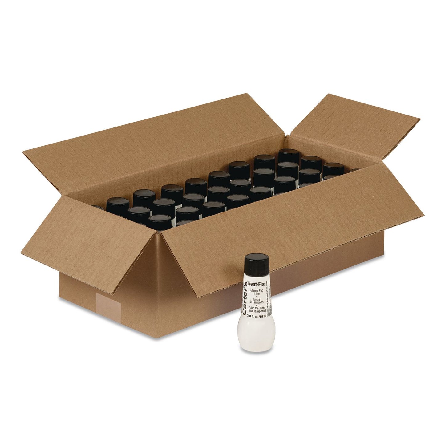 Carter's® Neat-Flo Stamp Pad Inker, 2 oz Bottle, Black, 36/Carton (AVE21448CT)