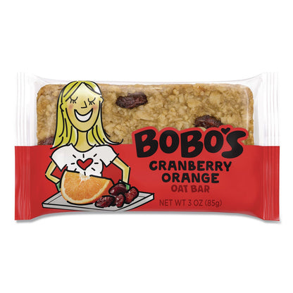 Bobo's Oatmeal Bars, Cranberry Orange, 3 oz Individually Wrapped, 12/Box (BBO00049)