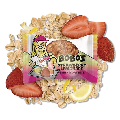 Bobo's Stuff'd Oatmeal Bites, Strawberry Lemonade, 1.3 oz Individually Wrapped, 10/Box (BBOBBO00543)