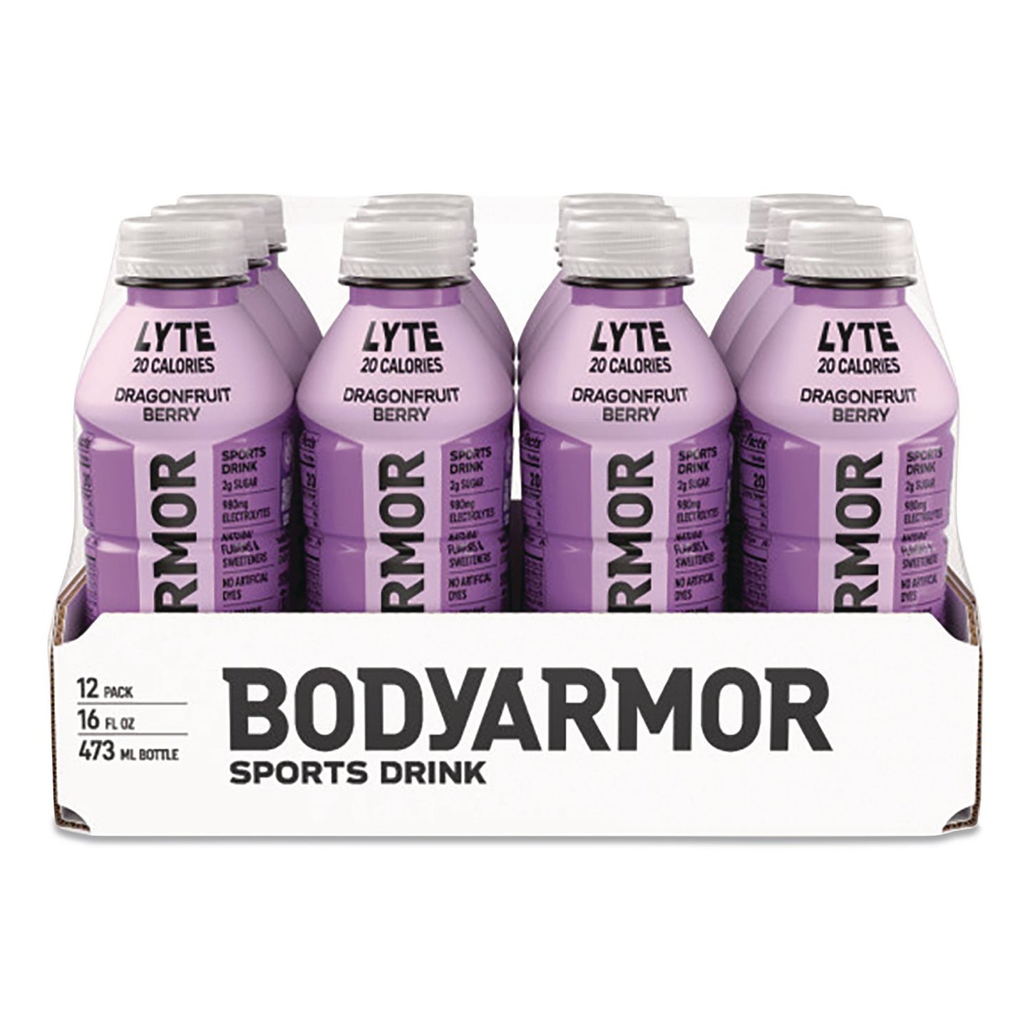 BodyArmor LYTE Sports Drink, Dragonfruit Berry, 16 oz Bottle, 12/Pack (BDA411891)