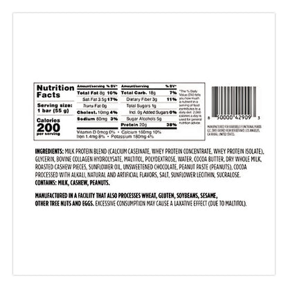 Barebells Caramel Cashew Protein Bars, 1.94 oz Individually Wrapped, 12/Box (BEBVTN42966)